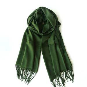 Forest Green Pashmina Scarf Green Shawl Green Wrap Forest Green Scarf Bridesmaid Gift Green Wedding Shawl Bridesmaid Green