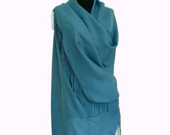 Sciarpa in pashmina blu denim, scialle azzurro, scialle blu, sciarpa blu, regalo per damigella d'onore, scialle da sposa azzurro cielo, damigella d'onore