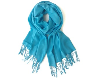 Sky Blue Cotton Wedding Pashmina Spring Summer Shawl Blue Bridesmaid Pashmina Blue Scarf Cotton Bridesmaid Gift Blue Wrap Oversize Shawl