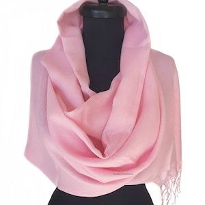 Blush Pink Wedding Pashmina Shawl Blush Bridesmaid Pashmina Blush Scarf Cotton Bridesmaid Gift Blush Pink Wrap Oversize Shawl Pink