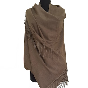 Taupe Wedding Pashmina Shawl Latte Bridesmaid Pashmina Latte Scarf Bridesmaid Gift Latte Wrap Oversize Shawl Brown Latte