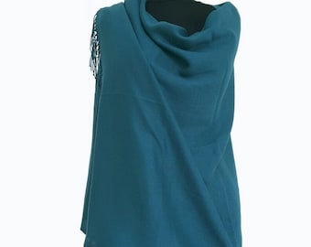 Teal Blue Wedding Pashmina Bridal Cover Up Oversized Soft Scarf Long Travel Shoulder Wrap Bridesmaid Shawl Wedding Guest Cape Wedding Favor
