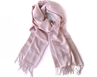Dusty Rose Cotton Pashmina, Soft Turkish Shawl Wrap, Elegant Powder Pink Scarf for Wedding, Lightweight Women Gift