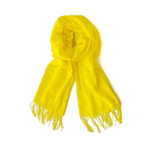 Écharpe pashmina jaune vif Châle jaune Foulard jaune vif pour demoiselles d&#39;honneur cadeau Châle de mariage jaune Châle de demoiselle d&#39;honneur
