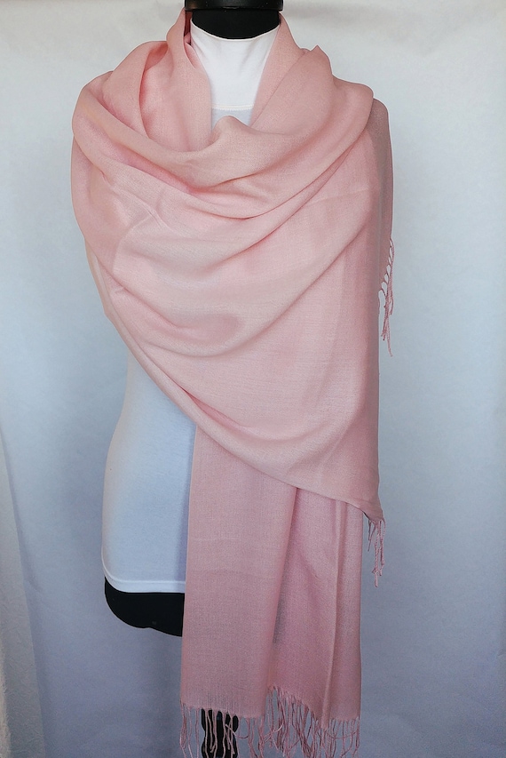 Dusty Pink Wedding Pashmina Shawl Blush 