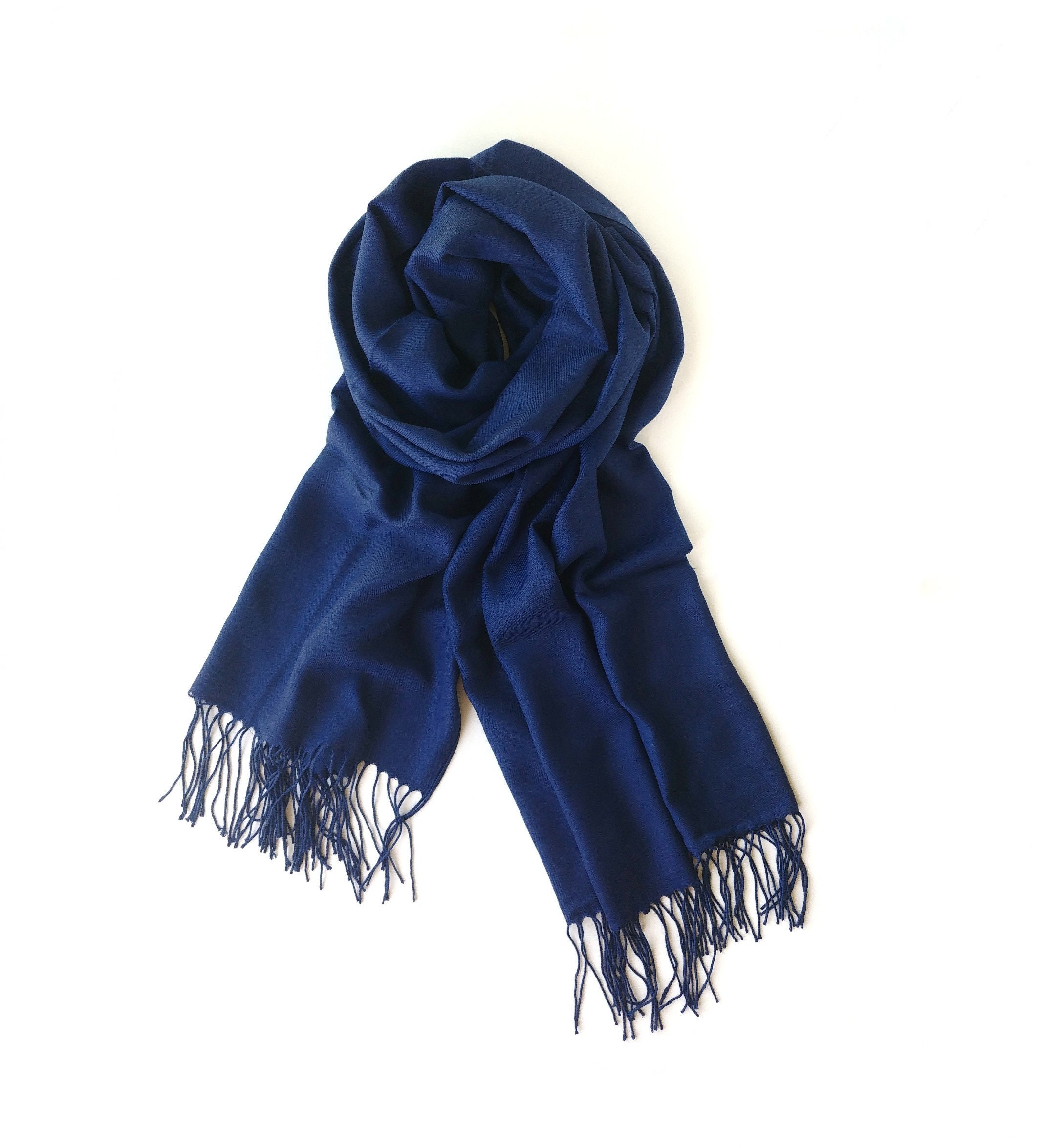 Sapphire Blue Pashmina Scarf Dark Blue ...