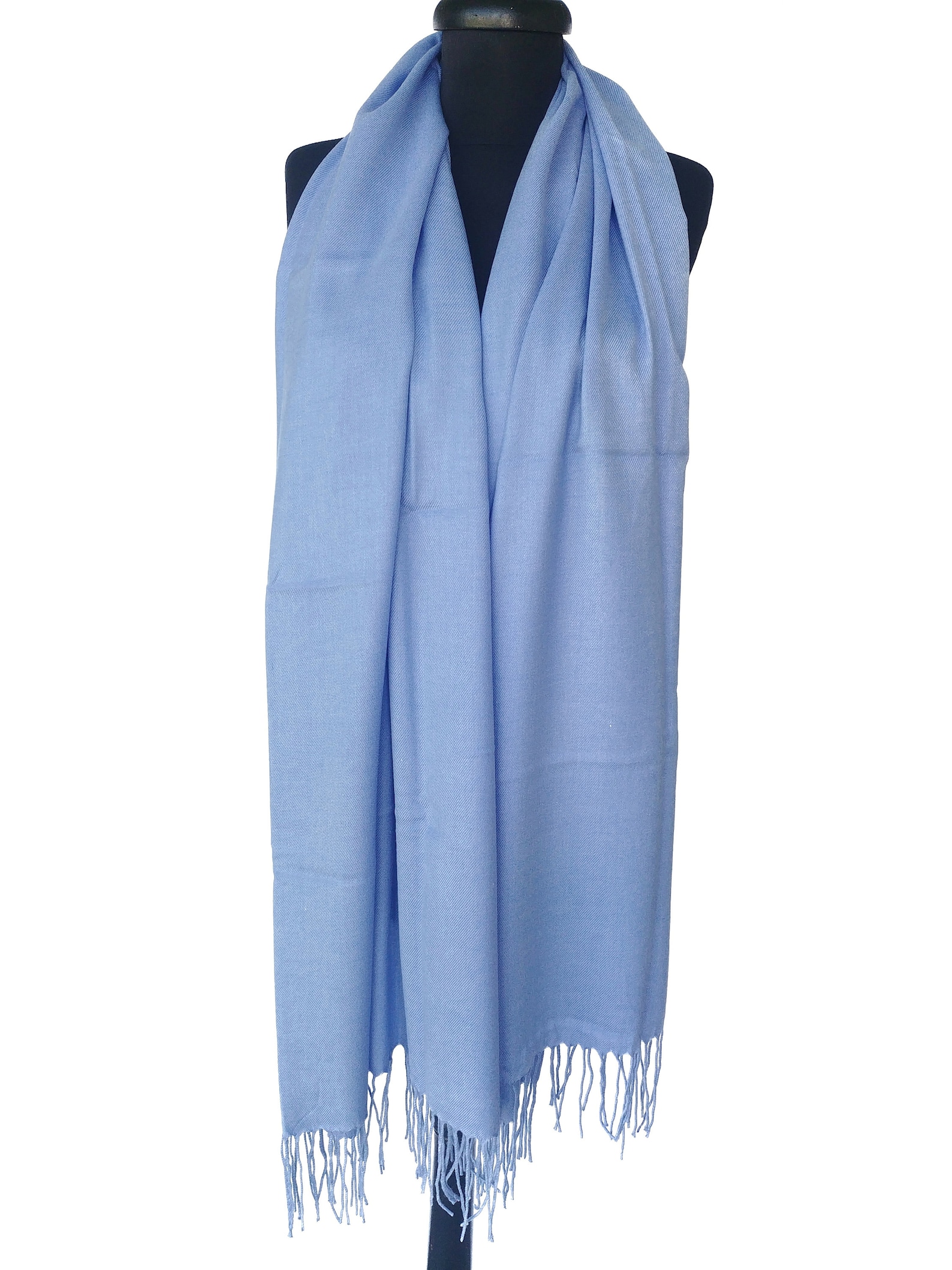 Cornflower Blue Pashmina Scarf Light Blue Shawl Blue Wrap Blue Etsy