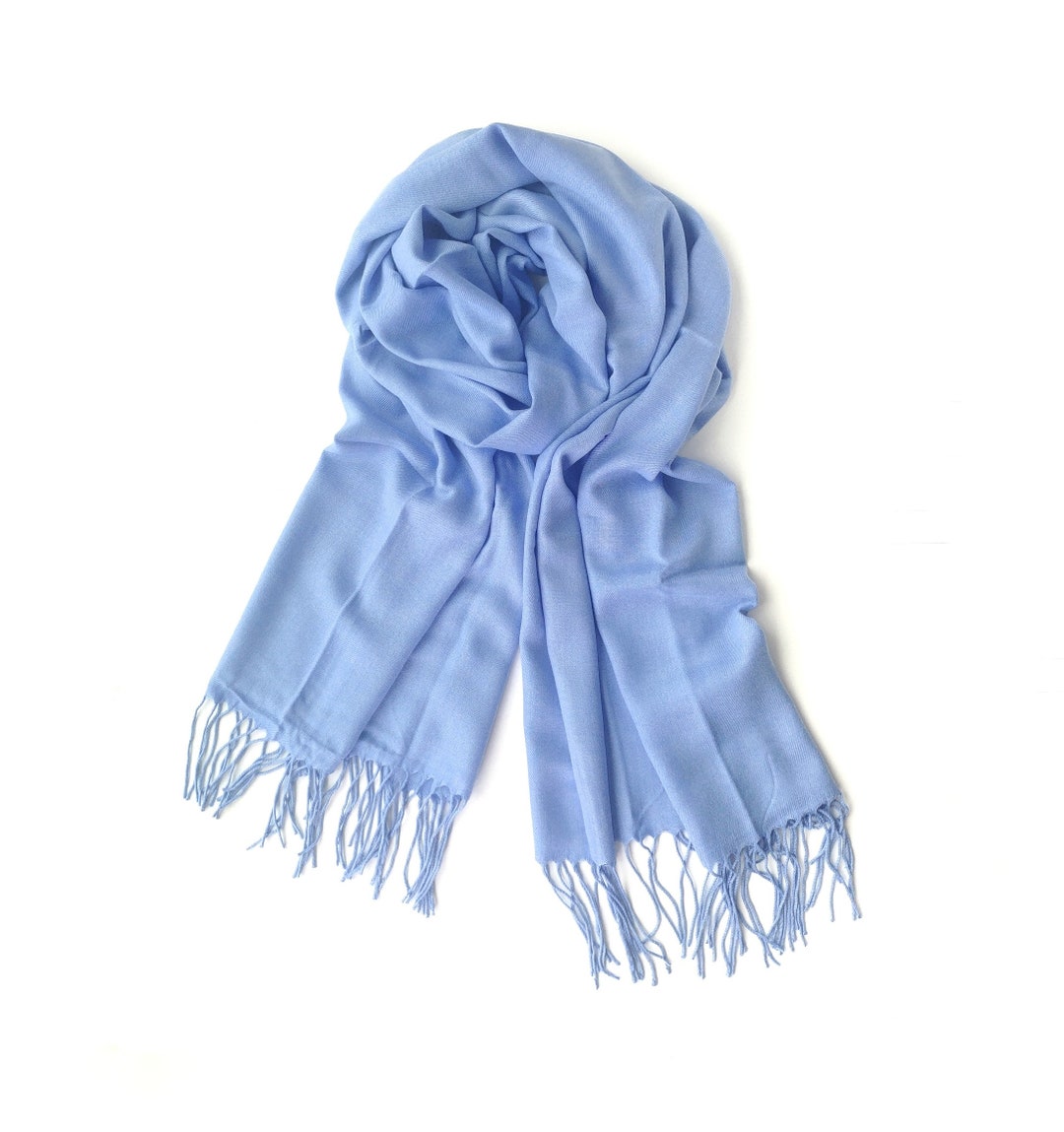 Cornflower Blue Pashmina Scarf Light Blue Shawl Blue Wrap Blue Scarf