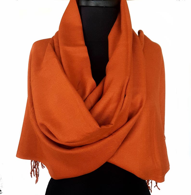 Terracotta Pashmina Scarf Terracotta Shawl Terracotta Wrap Etsy