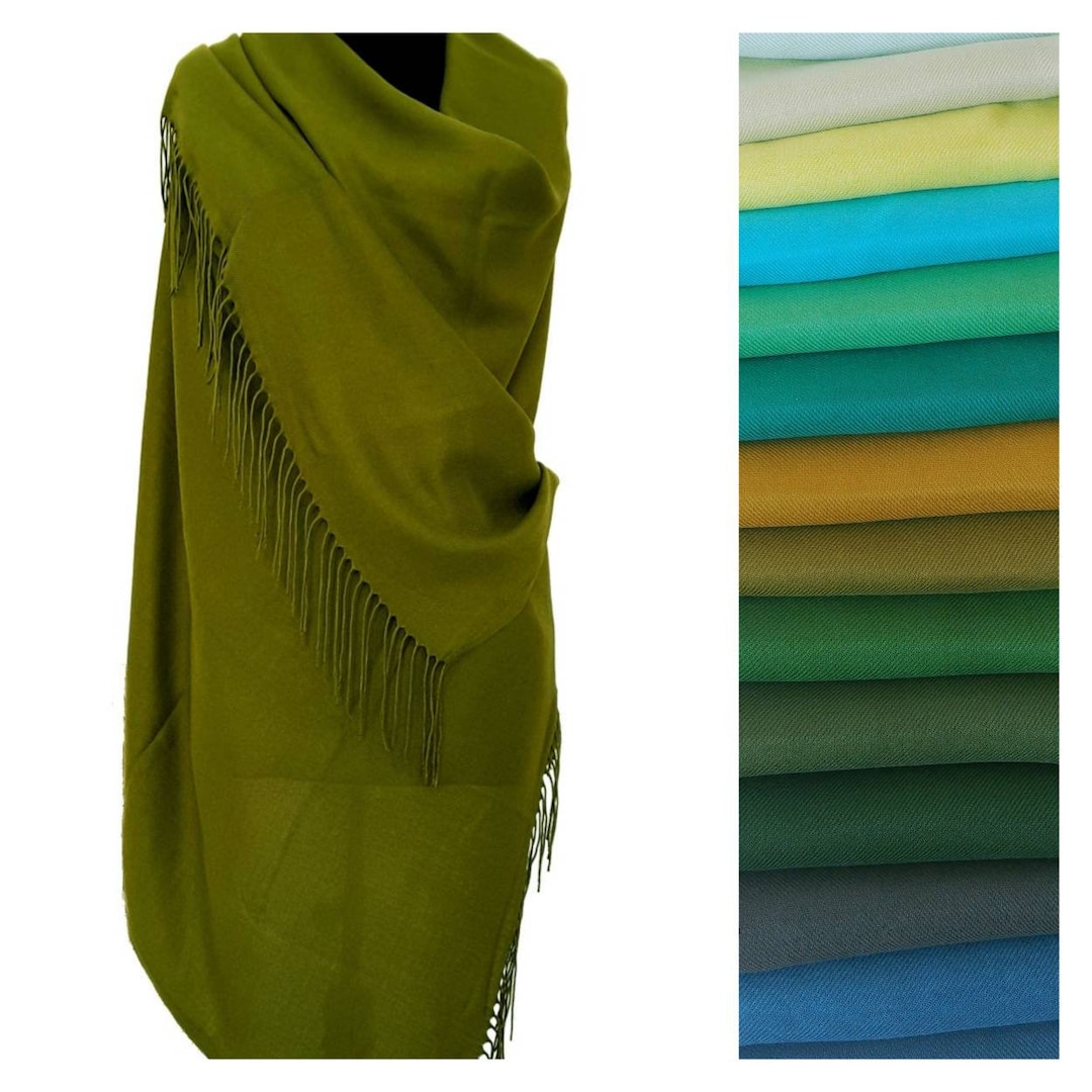 Green Pashmina Scarf Shawl Wrap Bridesmaids Gift Wedding Shawl Turkish