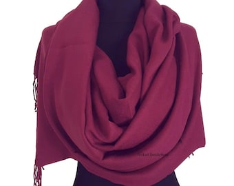Sciarpa in pashmina color vino viola, scialle color vino, scialle color vino, regalo per damigelle d'onore, scialle da sposa color vino, damigelle d'onore color vino