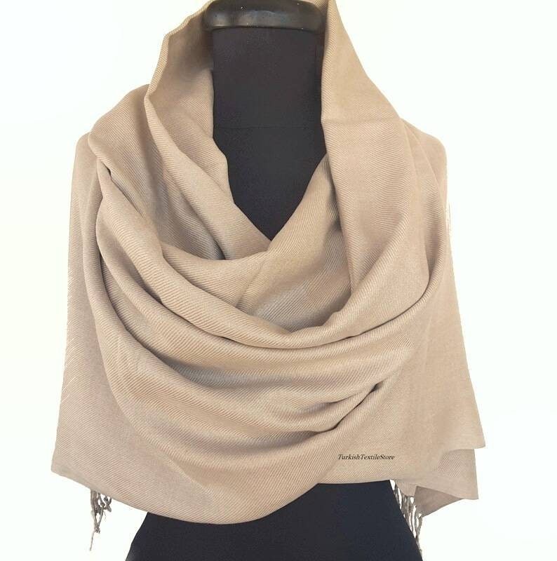 Taupe Gray Pashmina Scarf Wedding Dress Guest Shawl Bridal Etsy UK
