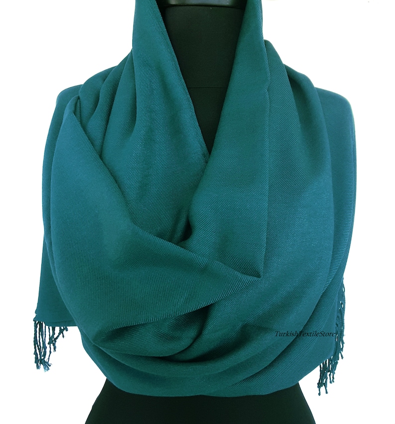 Blue Teal Pashmina Scarf Teal Wrap Teal Scarf Bridesmaid Gift Etsy