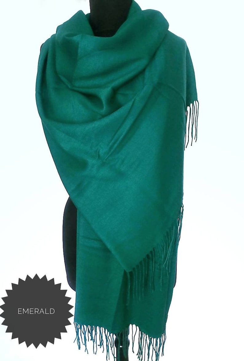 Emerald Green Pashmina Emerald Scarf Green Shawl Green Wrap Etsy