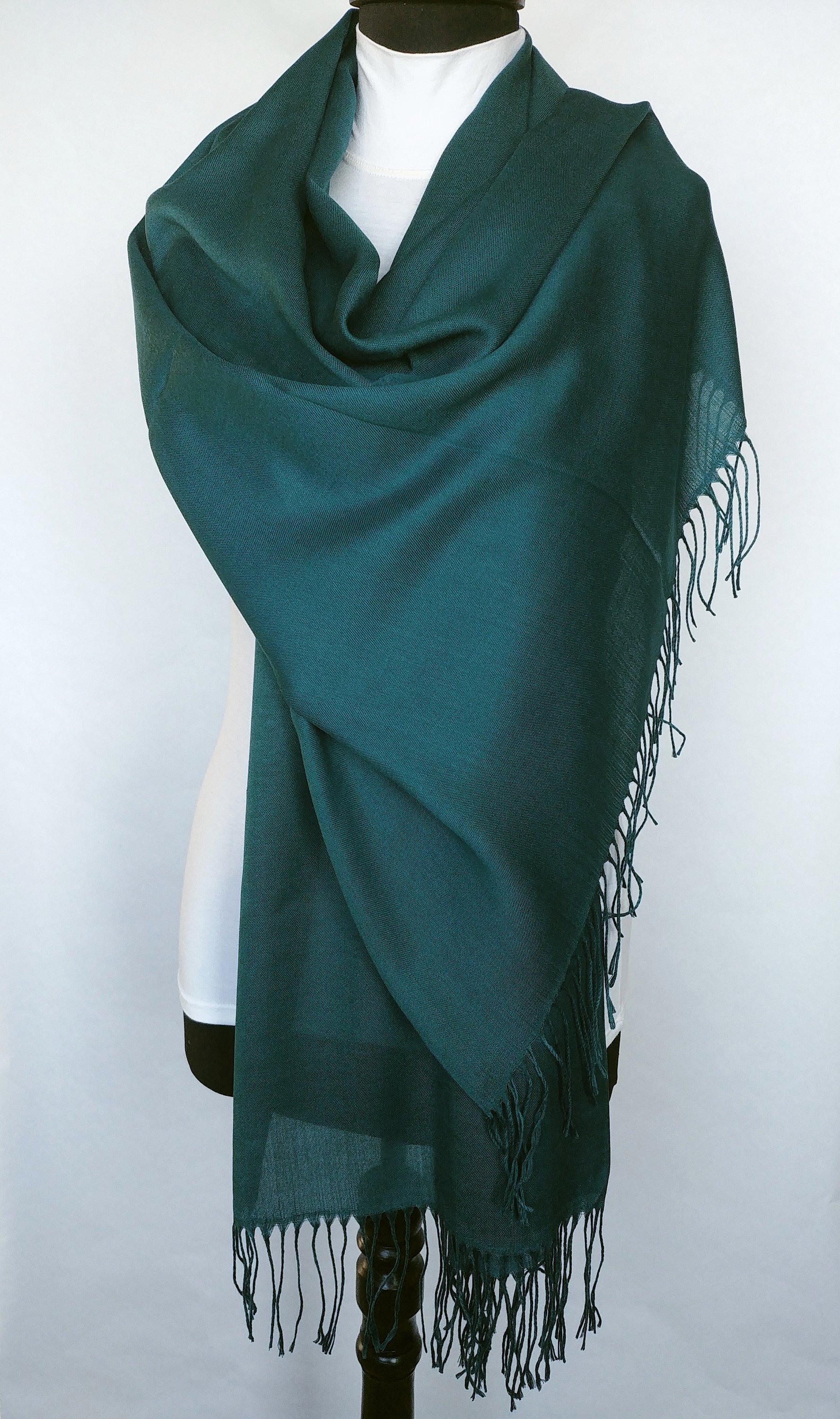 Dandelion Embroidered Pashmina Shawl - Green & Gold main image 1