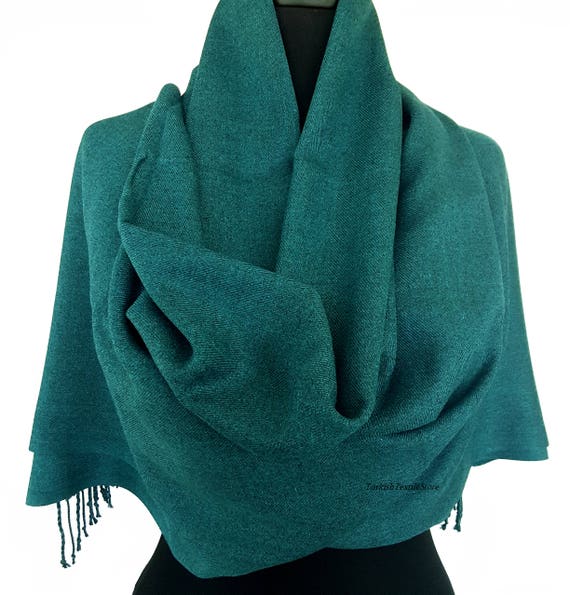 Teal BLUE Pashmina Scarf Teal Shawl Teal Wrap Teal Scarf