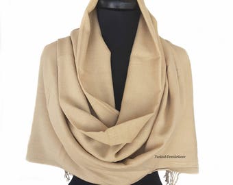 Camel Pashmina Scarf Beige Shawl Beige Wrap Beige Scarf Bridesmaids Gift Beige Wedding Shawl Bridesmaid Beige