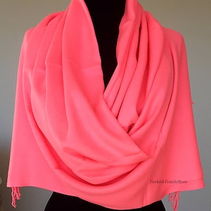 Neonrosa Pashmina-halsduk Rosa sjal Rosa omslagssjal Rosa halsduk Brudtärnor Present Rosa Bröllopssjal Brudtärnorosa