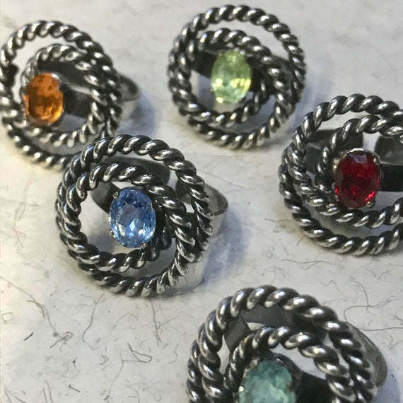 Vintage 1960's, twisted spiral, ring - image 2