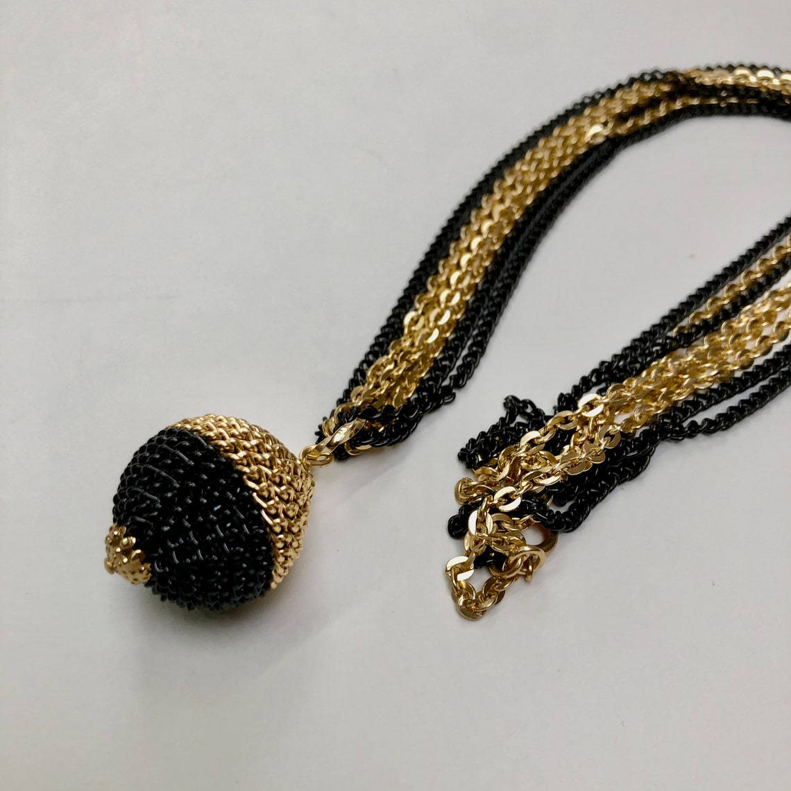 Vintage 1960's ball and chain necklace Etsy