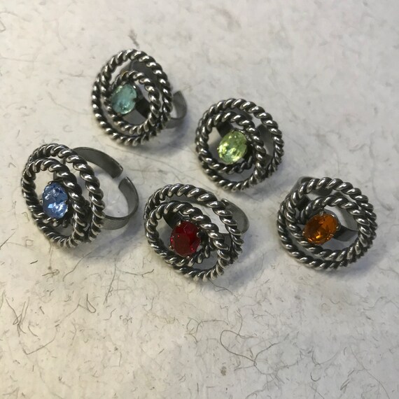 Vintage 1960's, twisted spiral, ring - image 1