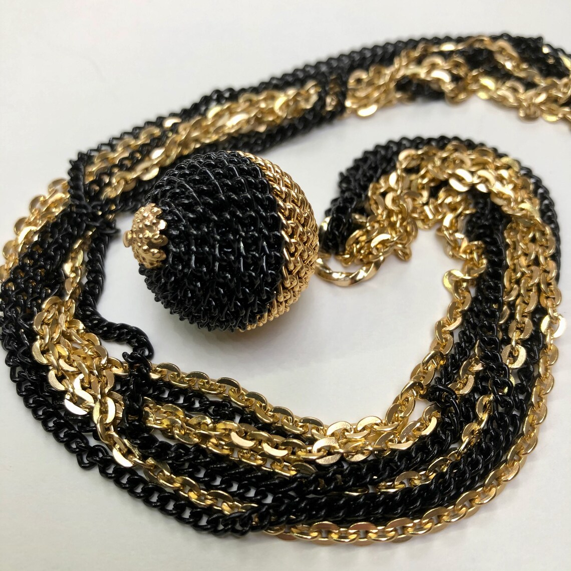 Vintage 1960's ball and chain necklace Etsy