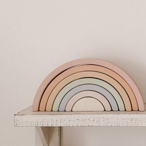 Wooden Baby Toys, Wooden Rainbow Toy, Montessori Toys, Wooden Puzzle, Waldorf Toys, Wooden Rainbow Arch, Christening Gifts, Sensory Toys image 3