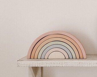 Wooden Baby Toys, Wooden Rainbow Toy, Montessori Toys, Wooden Puzzle, Waldorf Toys, Wooden Rainbow Arch, Christening Gifts, Sensory Toys