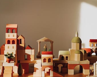 Building Blocks Set "Italy. Acient City": Educational Waldorf Toys, Pretend Play