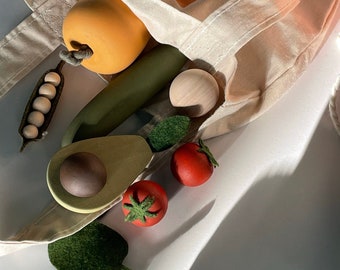 Wooden Toys Vegetables: Montessori Play Food, Pretend Play Toy