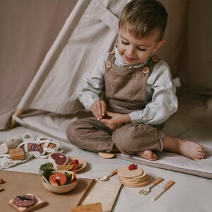 Wooden Play Food Set, Montessori Kitchen Toys, 3+ Years Old