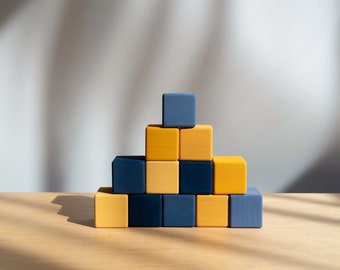 Mini blocks set | Blue and Yellow