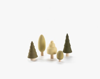 Wooden trees | Christmas tree set | Wooden forest toy | SABO concept wooden kids toys