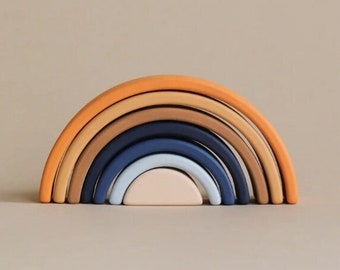 Wooden Rainbow mini | Arch stacking toy | Desert Night