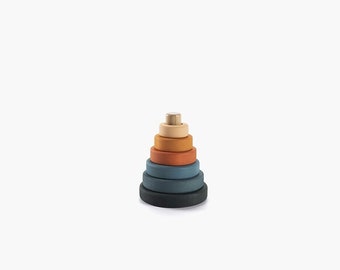 Mini Ring stacker | Wooden pyramid toy | Tropics