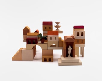 Building Blocks "Italian Courtyard", Wooden Baby Toys, Montessori Toys, Building Block, Waldorf Toys, Preschool Toys