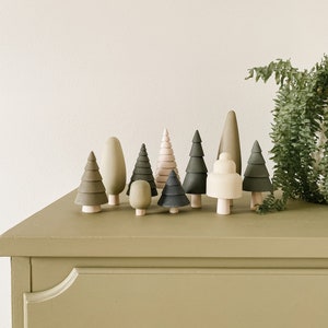 Christmas tree set | Wooden trees | Wooden forest toy | SABO concept toddler toys