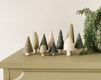 Christmas tree set | Wooden trees | Wooden forest toy | SABO concept toddler toys