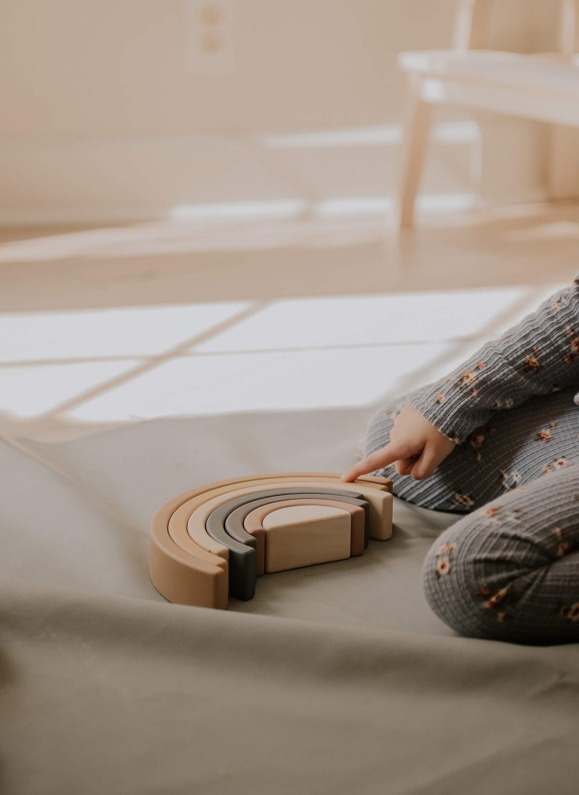 Wooden Rainbow Toy Arch Stacker From Wood Gift for Child Etsy