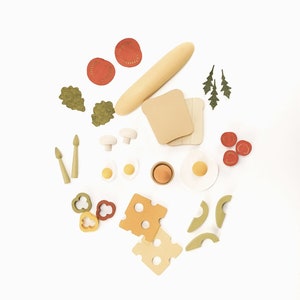 Play Food Set: Wooden food toy sets | Wooden toys for kids | Kitchen play toys | Vegetarian breakfast toy