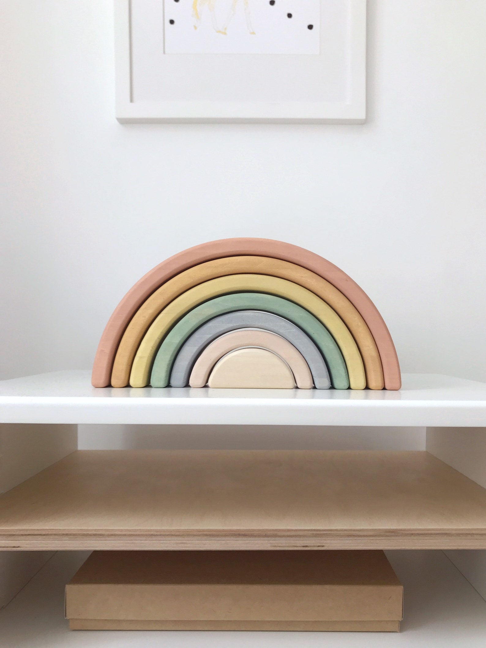Wooden Rainbow Toy Arch Stacker From Wood Gift for Child Etsy