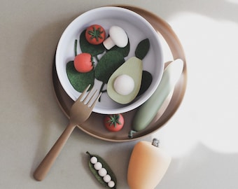 Wooden Toys Vegetables: Montessori Play Food, Pretend Play Toy