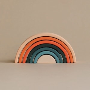 Wooden Rainbow mini | Arch stacking toy | Tropics