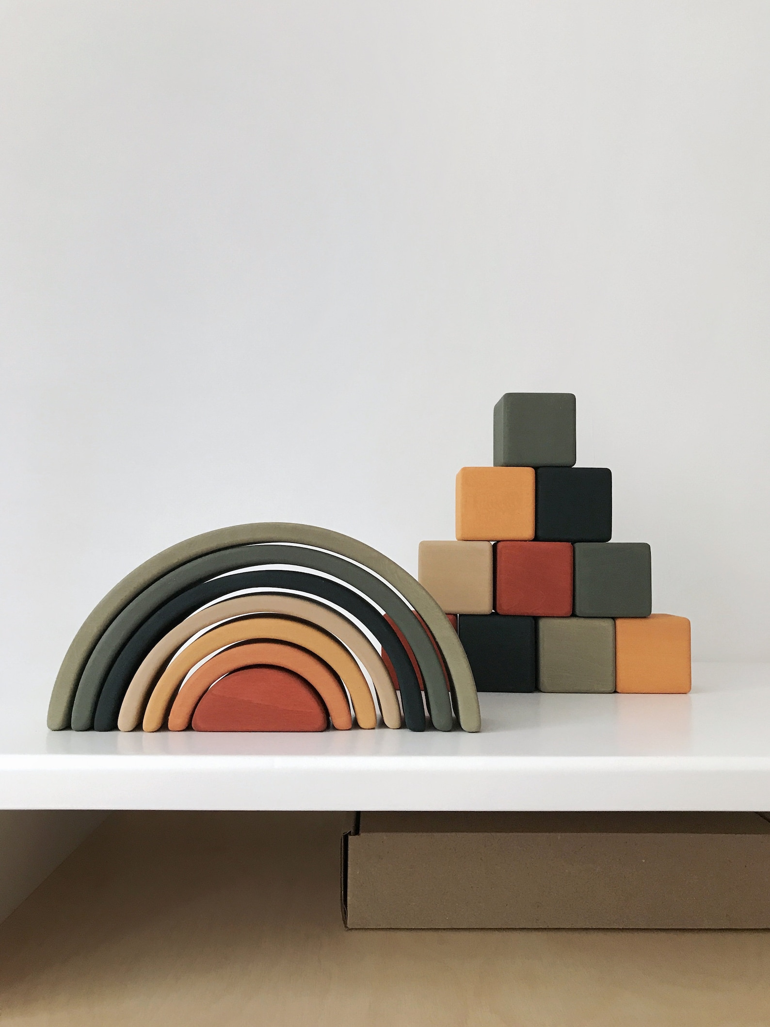 Wooden Rainbow Mini Arch Stacking Toy Jungle Etsy