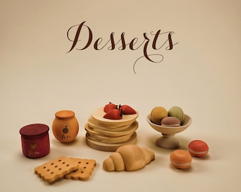 Play Food Set : ensembles de jouets en bois | Jouets en bois pour enfants | Jouets de cuisine Desserts