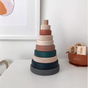 Montessori Toys, Stacker Toy, 1 Year Old Gift, 2 Years Old Gift, Sensory Toys, Wooden Baby Toys, Preschool Toys, Educational Toys