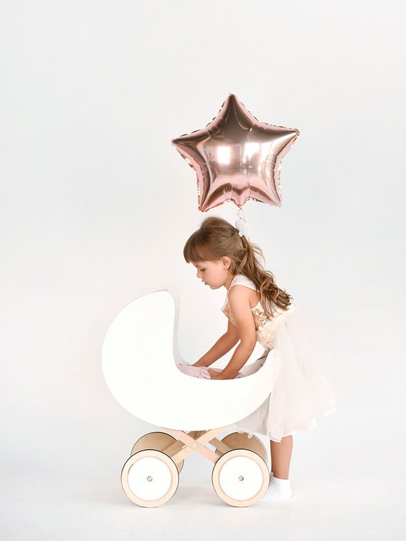baby girl wooden pram