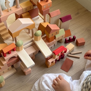 Bloques de construcción, juguetes de madera, juegos sensoriales, juguetes educativos Montessori, comida de juguete, set de juego Waldorf, juguetes para niños de 3 años en adelante.