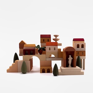 Building Blocks "Italian Courtyard Set", Wooden Baby Toys, Montessori Toys, Building Block, Waldorf Toys, Preschool Toys