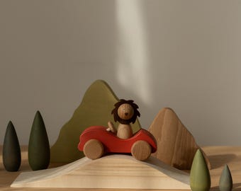 Wooden Car Toy, Space Adventure Toy, Storytelling Toy, Kids 3+, Open Ended Play, Waldorf Toy, Imaginative Play Gift